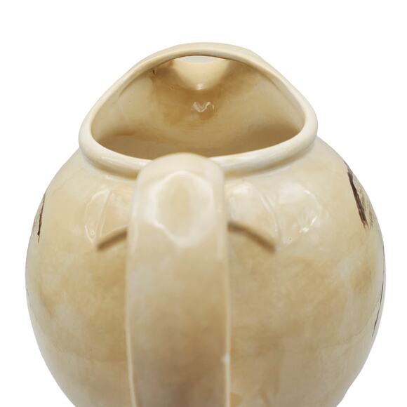 Skull Face Ceramic Pitcher Ball Jug Skeleton MCM Gothic Pottery Odd Abstract Vtg - Picture 10 of 11